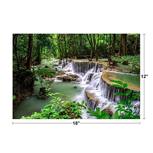Huay Mae Kamin River Waterfall Jungle Forest Thailand Photo Cool Wall Decor Art Print Poster 18x12