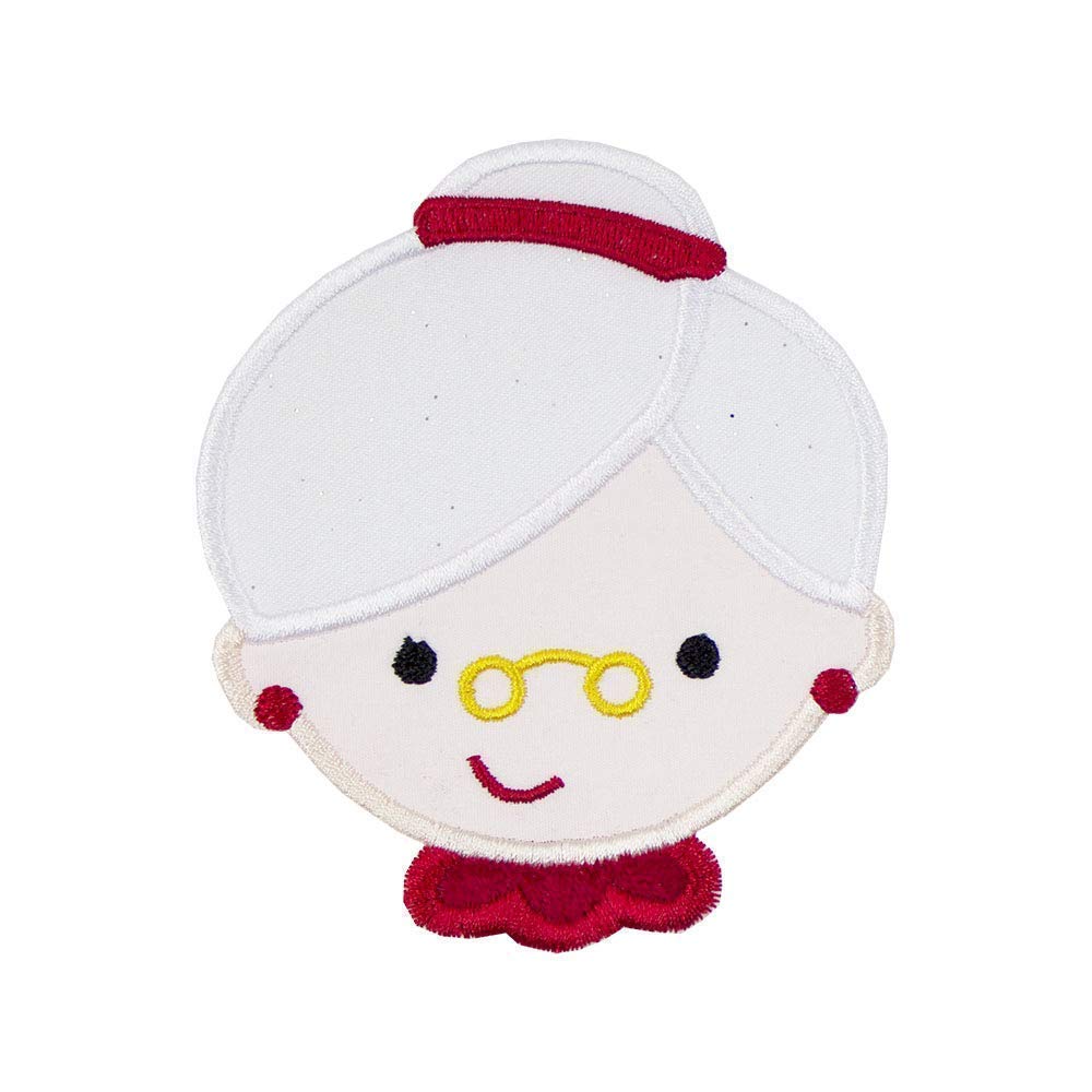 Mrs Claus Face Patch your choice of sew on or iron on patch