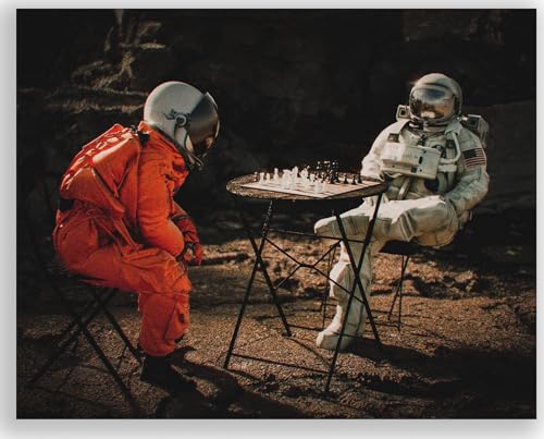 Astronauts Logical Moves Chess Board Attack Knowledge Openings Match King Queen Motivational Artwork Quotes Posters Print Home Classroom Gift Bedroom Decor 11x14 inches Unframed