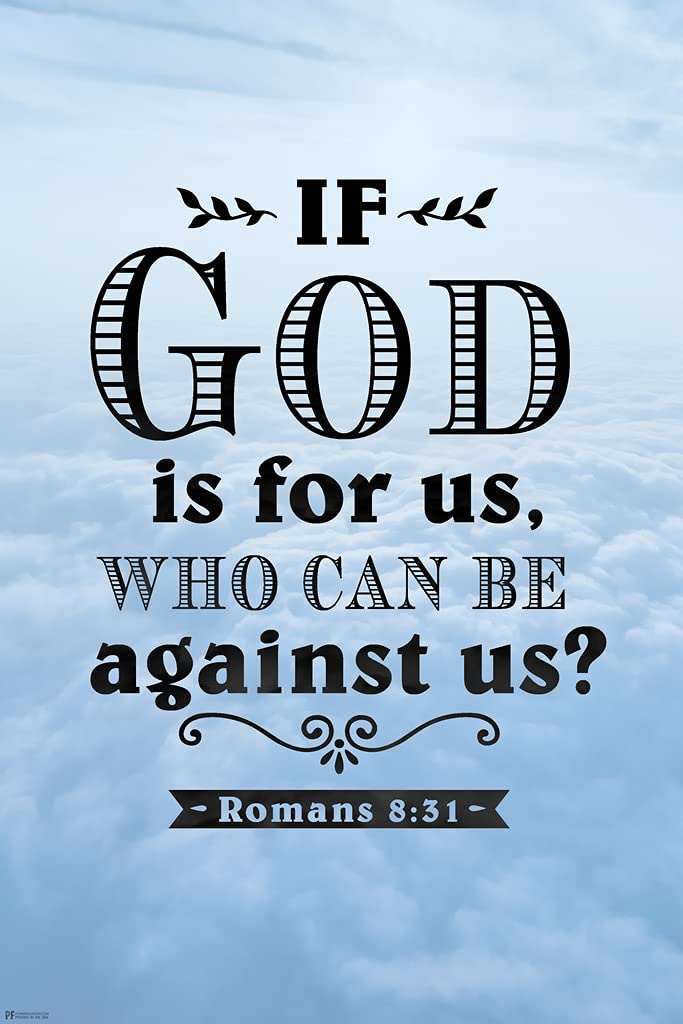 If God Is For Us Who Can Be Against Us Romans 8 31 Bible Quote Spiritual Decor Motivational Poster Bible Verse Christian Wall Decor Inspirational Art Scripture Cool Wall Decor Art Print Poster 12x18