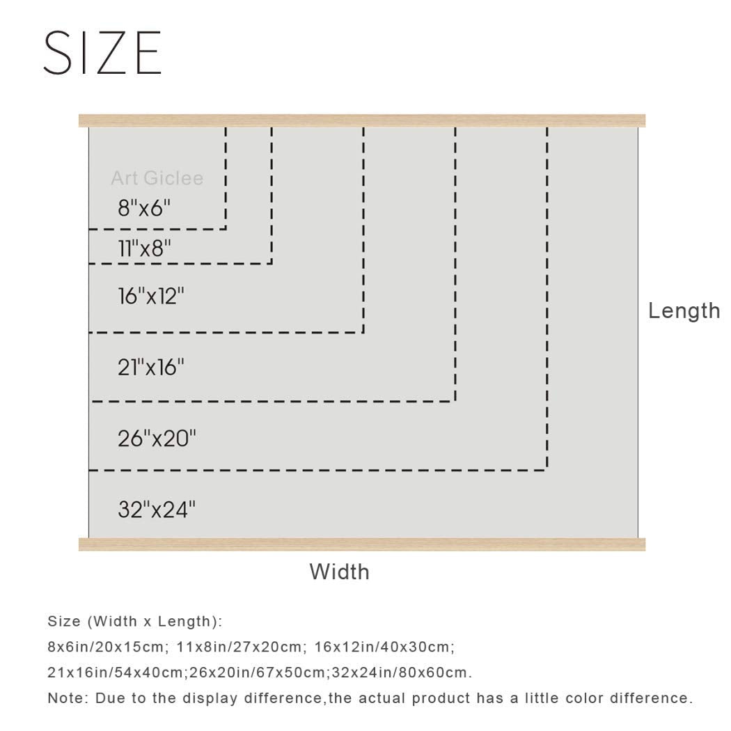 VanSP 8-32inch View of Arles with Irises in The Foreground Wall Art Van Gogh Oil Painting Poster Frame Hanger-Giclee Canvas Prints with Wooden Scroll 26x20in(67x50cm)