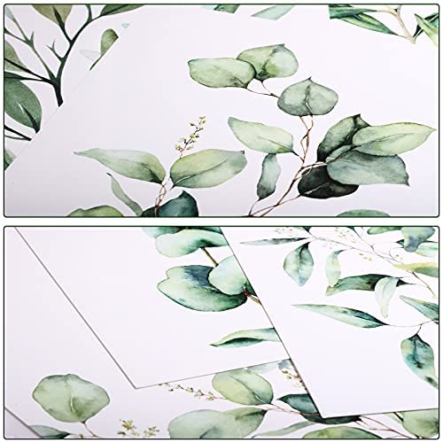 Zonon 9 Pieces Botanical Plant Wall Art Prints Eucalyptus Wall Decor Boho Sage Green Leaves Room Decor Posters Unframed Minimalist Wall Art for Bathroom Living Room Bedroom Kitchen (Plant Style)