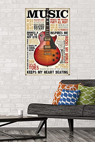 Trends International Music Inspires Me Wall Poster, 22.375" x 34", Poster & Mount Bundle