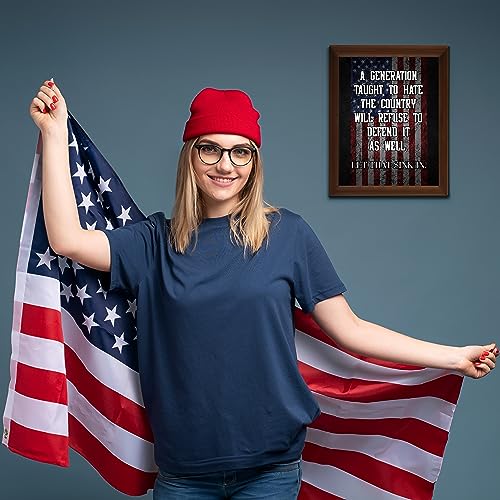 Generation Taught To Hate Country- Wall Decor Poster, This Political Liberty & Freedom Wall Art Print Is Ideal For Home, Military, Man Cave, Office, and School Decor, Unframed - 8x10"