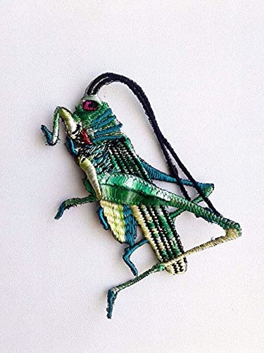 Moks109(p) 3D grasshopper insect bug Embroidered Patches Lace Applique