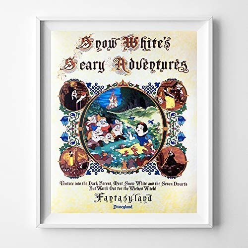 Disneyland Snow White's Scary Adventures Wall Art Poster Home Decor Print Vintage Artwork Reproduction - Unframed