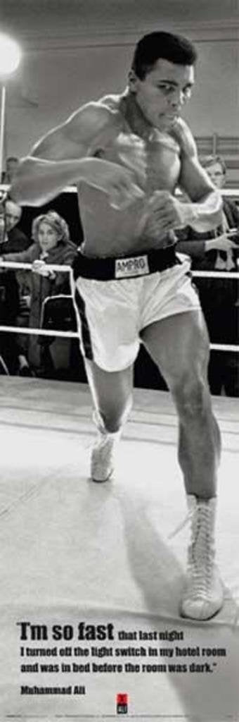 Pyramid America Muhammad Ali So Fast Quote Cool Wall Decor Art Print Poster 12x36