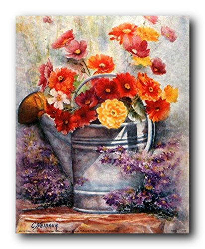 Water Can with Vintage Flowers Still Life Fine Wall Decor Art Print Poster (16x20)