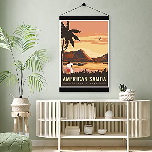 Posters Wall Art Print Decor Painting Gift National Parks of The USA Home Decoration Stickers 12X18 inch (American Samoa National Park)