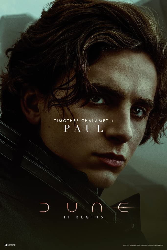 Dune Poster Timothee Chalamet Paul Atreides Photo Image Official Merchandise 2021 Movie Merch Denis Villeneuve Film Frank Herbert Book Series It Begins Cool Wall Decor Art Print Poster 12x18