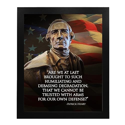 Cannot Be Trusted With Arms - Patrick Henry Patriotic Wall Art Poster, American Flag Wall Decor Is Inspirational Art For Home Decor, Bedroom Decor, Man Cave Room Decor or 4th Of July, Unframed - 8x10