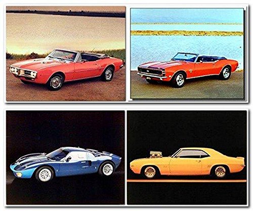 Ford Mustang Vintage Chevy Car Picture 8x10 Four Set Home Wall Decor Art Print Posters