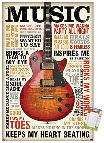 Trends International Music Inspires Me Wall Poster, 22.375" x 34", Poster & Mount Bundle
