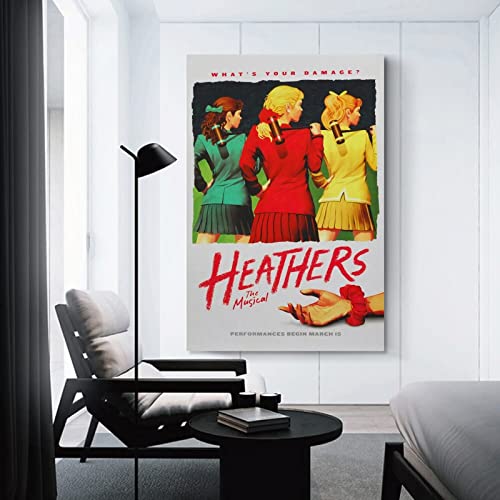 AKAK Heathers The Musical Poster 90s 80s Musical Movie Retro Poster Decorative Painting Canvas Wall Posters and Art Picture Print Modern Family Bedroom Decor Posters 08x12inch(20x30cm)