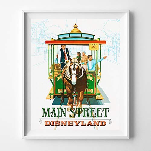 Disneyland Main Street Wall Art Poster Home Decor Print Vintage Artwork Reproduction - Unframed