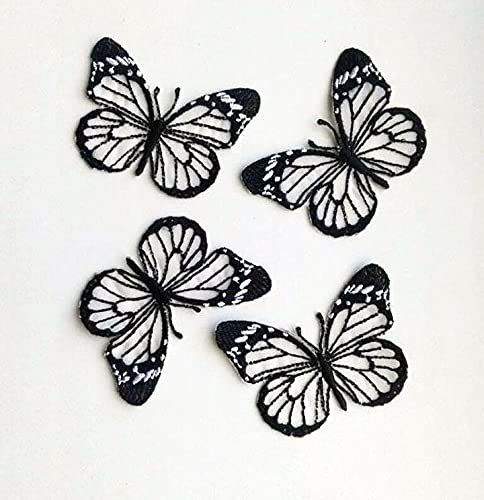 Moks111(p) set of 4 pieces white butterfly Patch