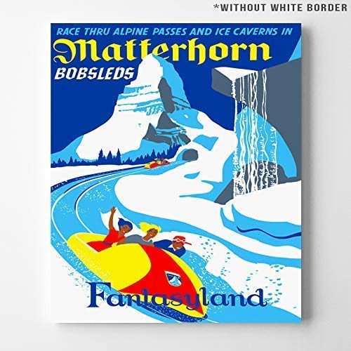 Disneyland Matterhorn Bobsleds Fantasyland Wall Art Poster Home Decor Print Vintage Artwork Reproduction - Unframed