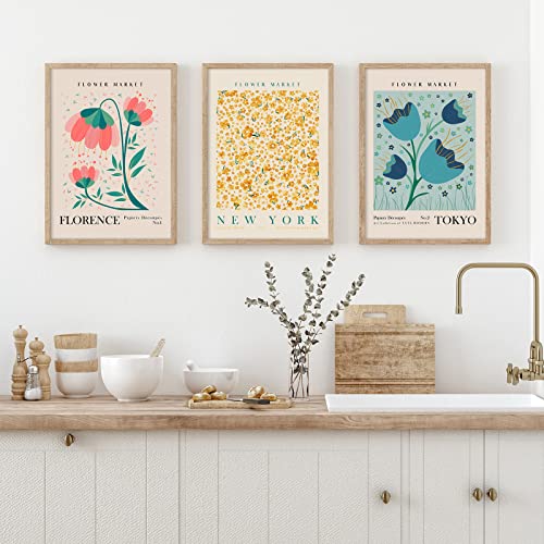 AnyDesign 9Pcs Flower Market Wall Art Prints Matisse Art Poster Unframed Floral Drawing Posters Colorful Decor for Gallery Room Aesthetic Living Room Bathroom Decor, 8x10inch