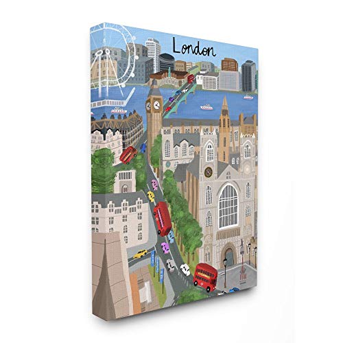 Stupell Industries European London Landmarks British City Skyline Architecture, Designed by Carla Daly Wall Art, 16 x 20, Canvas