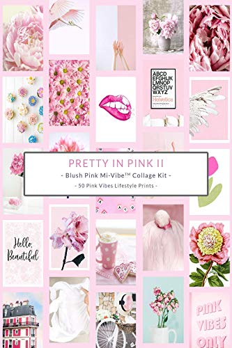 Pink Aesthetic Picture for Wall Collage, Rosy Collage Print Kit, Warm Color Room Decor for Girls, Wall Art Prints for Room, Dorm Photo Display, VSCO Posters for Bedroom - Set of 50-4x6 (Blush Pink)