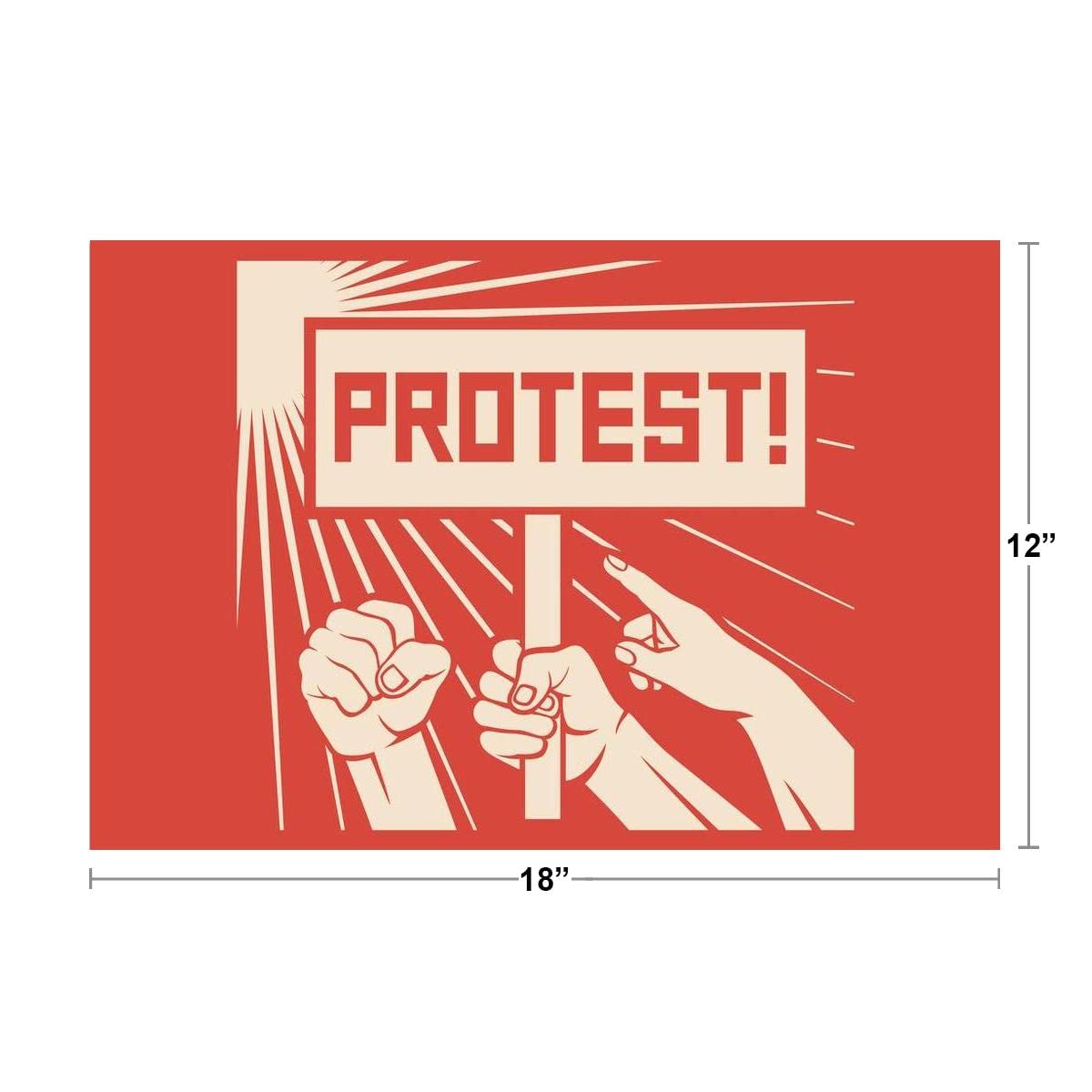 Protest Fight Resist People Demonstrating Sign Cool Wall Decor Art Print Poster 18x12