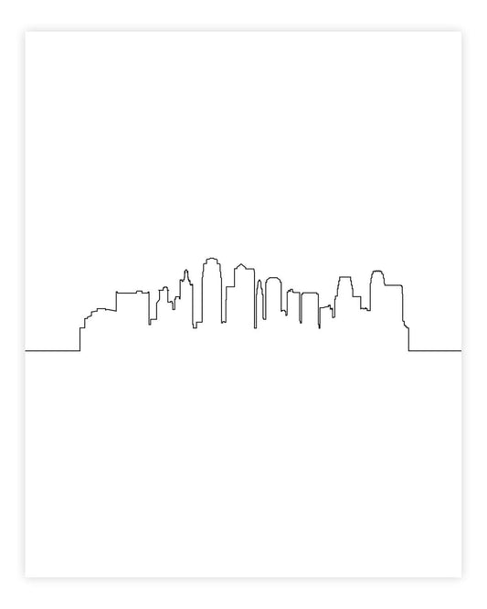 Kansas City Skyline Wall Décor Prints - Set of 2 (8x10) Art Photos - Typography Minimalist Poster