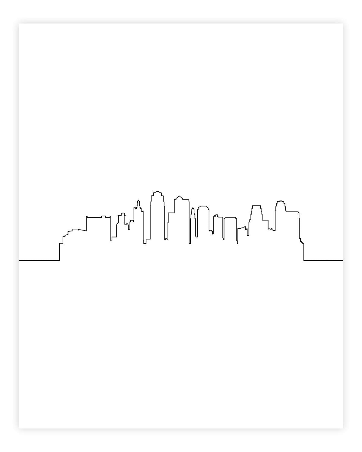 Kansas City Skyline Wall Décor Prints - Set of 2 (8x10) Art Photos - Typography Minimalist Poster