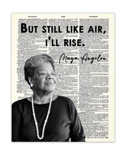 Inspirational Wall Art Poster "But Still Like Air…", Maya Angelou 8x10 Dictionary, Motivational Wall Art & Positive Affirmations Wall Decor for Bedroom, Teen Girl, Boy & Office Decor for Men, Women