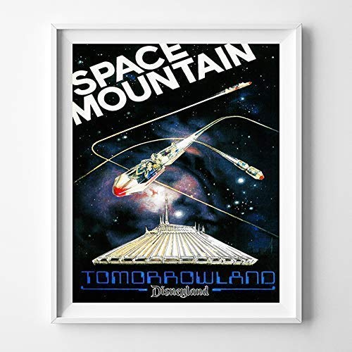 Disneyland Space Mountain II Tomorrowland Wall Art Poster Home Decor Print Vintage Artwork Reproduction - Unframed