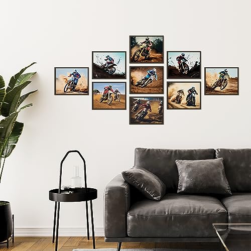 97 DECOR Motocross Posters Wall Art Print - Dirtbike Decor for Boys Motocross Bedroom Picture Photo, Cool Motocross Room Decoration, Dirtbike Stuff Motocross Gifts for Dirt Bike Lovers (8x10 UNFRAMED)