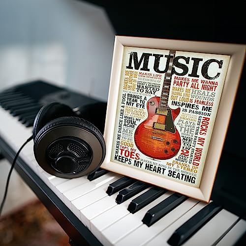 Love of Music- Guitar Music Quote Wall Art Print, This Ready to Frame Typographic funny Music Wall Art Poster Print is Good For Home, Bar, Studio, And Man Cave Room Decor, Unframed - 8x10"