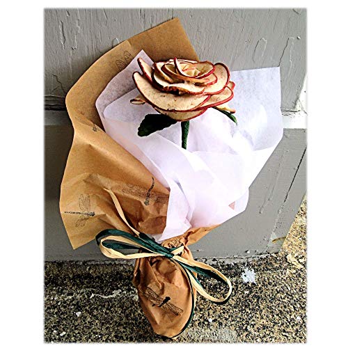 Apple Rose Bouquet Dried Apple Petals 1 Full Bloom Single Rose