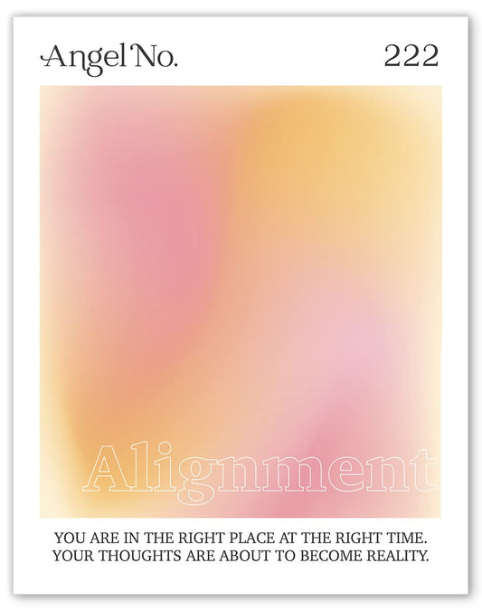 Angel Number Posters - 222 - Spiritual Aura Aesthetic Room Decor - Wall Art Print - 11x14 - Unframed
