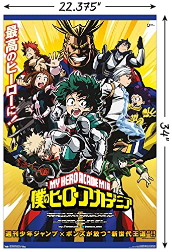 Trends International My Hero Academia - Key Art Wall Poster, 22.375" x 34", Poster & Mount Bundle