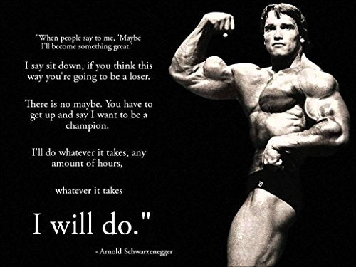Remarkable Poster's Arnold Schwarzenegger Inspirational Bodybuilding 12 x 18 Inch Poster Ultra HD Multicolour Unframed Rolled Print Great Wall Decor