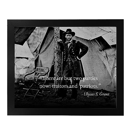 There Are Two Parties - Ulysses Grant Inspirational Patriotic Wall Decor Poster, This Motivational Wall Art Is Ideal For Home Decor, Bedroom Decor, Man Cave Room Decor, or 4th Of July, Unframed - 10x8