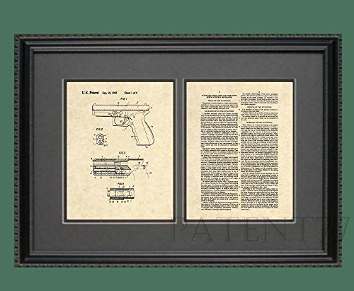 Patent Prints - Glock Pistol - Police Wall Art - Patent Art Poster (8.5 x 11) - 243