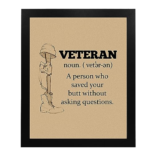 Veteran - Military Patriotic Wall Art Poster, This Motivational Wall Decor Is An Ideal Inspirational Art For Home Decor, Bedroom Decor, Man Cave Room Decor Aesthetic, or 4th Of July, Unframed - 8x10