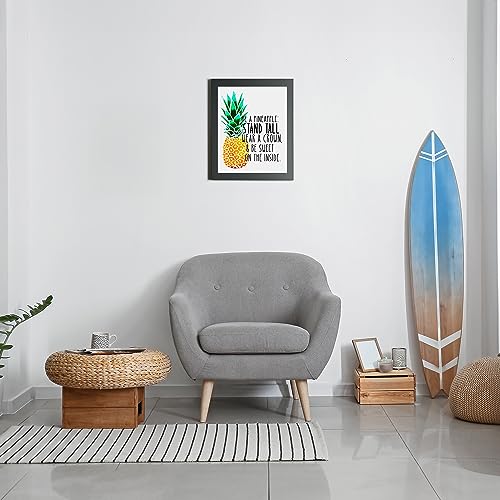 Be a Pineapple-Stand Tall-Wear a Crown Home Decor - Funny Beach Decor Wall Art - Tiki Bar Sign Tropical Wall Art Poster Print - Perfect for Living Room, Office, Church Decor. Unframed - 8 x 10