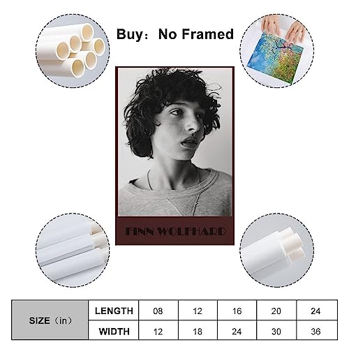 Runaway Finn Wolfhard Poster Canvas Posters Wall Art Decor Prints Posters Decoration Background Painting Classical for Home Decor Bedroom Bathroom 12x18inch(30x45cm)