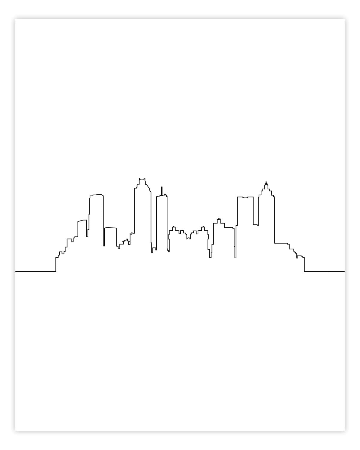 Atlanta Skyline Wall Décor Prints - Set of 2 (8x10) Art Photos - Typography Minimalist Poster