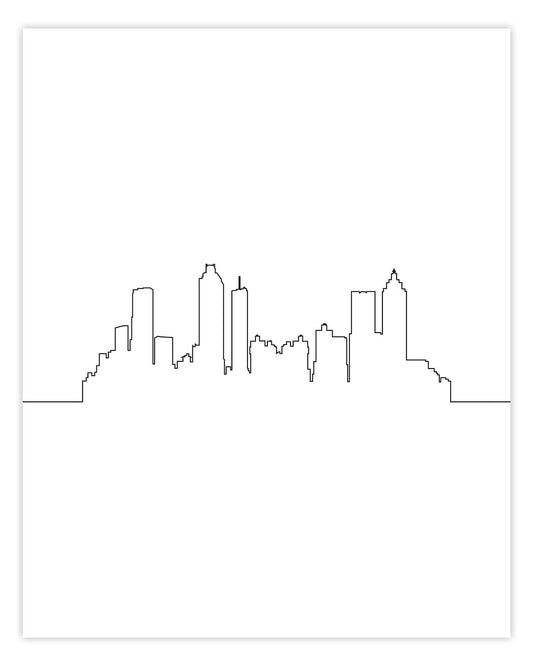 Atlanta Skyline Wall Décor Prints - Set of 2 (8x10) Art Photos - Typography Minimalist Poster