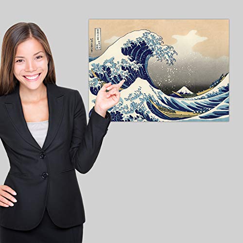 Palace Learning 2 Pack - Starry Night by Vincent Van Gogh & The Great Wave Off Kanagawa by Katsushika Hokusai - Fine Art Poster Prints (Laminated, 18" x 24")