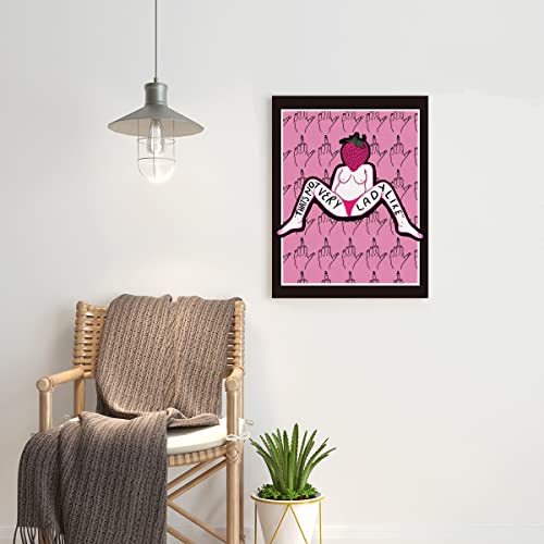 NISTOMISU That's Not Very Ladylike Canvas Prints Wall Decor Modern Feminist Pink Canvas Art Sign Canvas Poster Gifts for Home Bedroom Bathroom Decor 11.5"x15"
