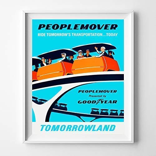 Disneyland Peoplemover People mover Tomorrowland Wall Art Poster Home Decor Print Vintage Artwork Reproduction - Unframed