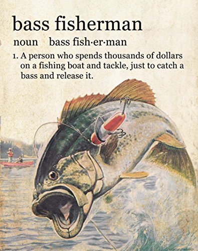 Apple Creek Largemouth Bass Fisherman Fishing Dictionary Poster Art Print Lures Poles 11x14 Wall Decor Pictures