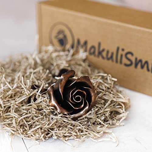 Handcrafted Metal Rose (Copper Stained) - Romantic Anniversary Flower