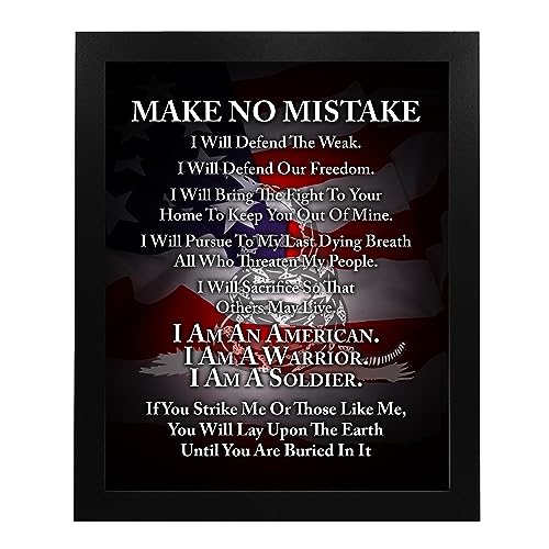 I Am A Soldier - Patriotic Wall Art Poster, Our Motivational Wall Decor Poster Is An Ideal Inspirational American Flag Art For Home Decor, Bedroom Decor, Boy Room Decor or 4th Of July, Unframed - 8x10