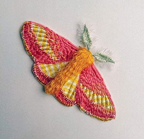 EmbroideryMoks rosy maple moth patch Embroidered Patches