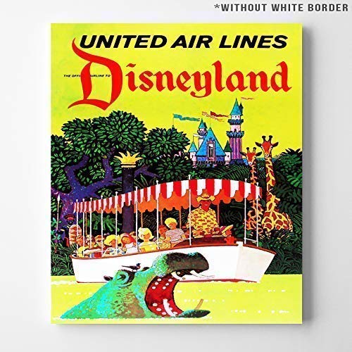 Disneyland United Air Lines Wall Art Poster Home Decor Print Vintage Artwork Reproduction - Unframed
